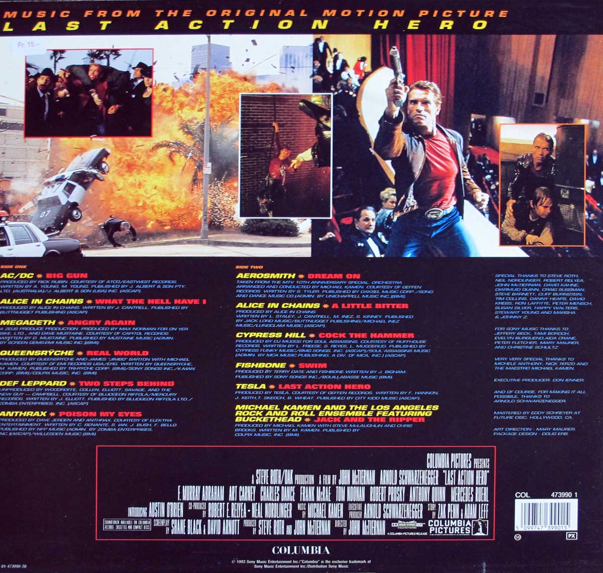 Photo of album back cover VARIOUS ARTISTS - Last Action Hero OST  