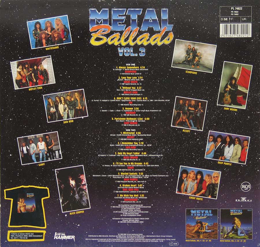 Photo of "Metal Ballads Volume III " Album's Back Cover   