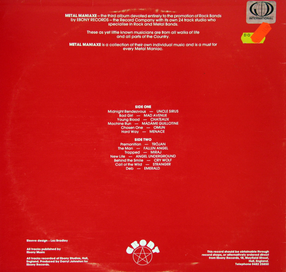 High Resolution Photo #11 METAL MANIAXE - NWOBHM Ebony Records ( 1982, England ) 