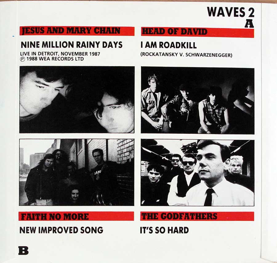 SOUNDS WAVES 2 Jesus And Mary Chain / Head Of David / Faith No More / The Godfathers Promo 7" EP 33RPM PS VINYL back cover