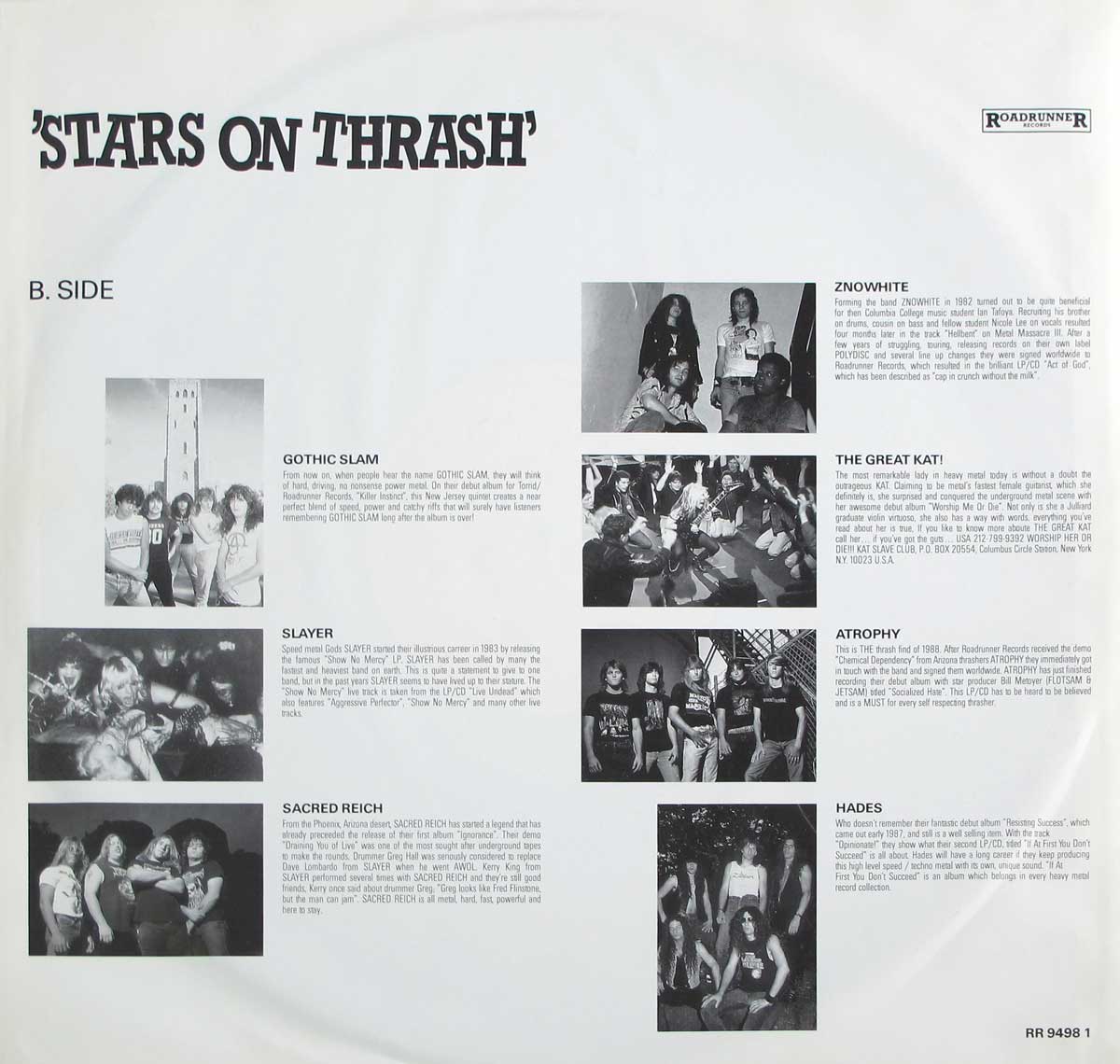 High Resolution Photo  of the  Original Custom Inner Sleeve (OIS) #2 of Stars on Thrash https://vinyl-records.nl