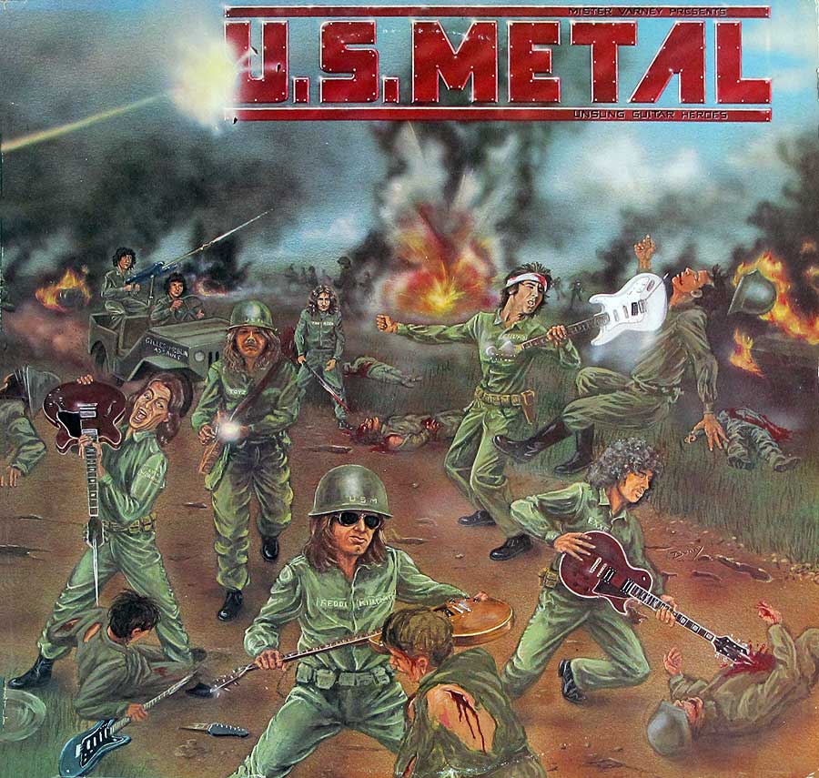 Mister Varney Presents U.S. Metal Unsung Guitar Heroes 12" LP VINYL ALBUM front cover https://vinyl-records.nl